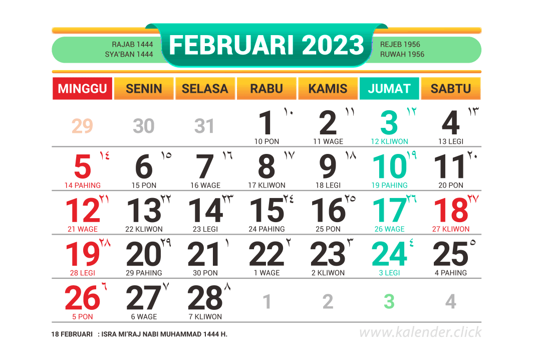 Download Kalender Februari 2023