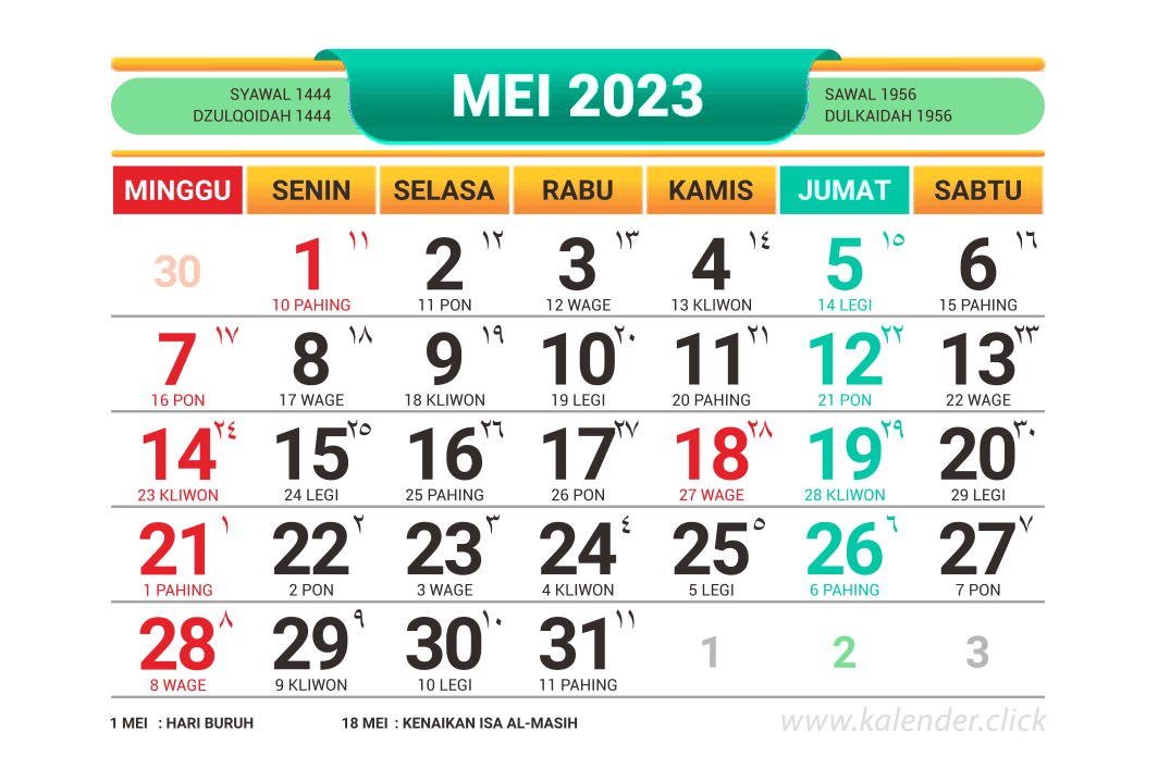 Download Kalender Mei 2023