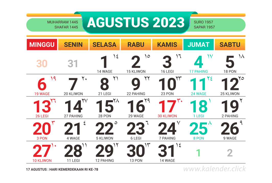 Download Kalender Agustus 2023