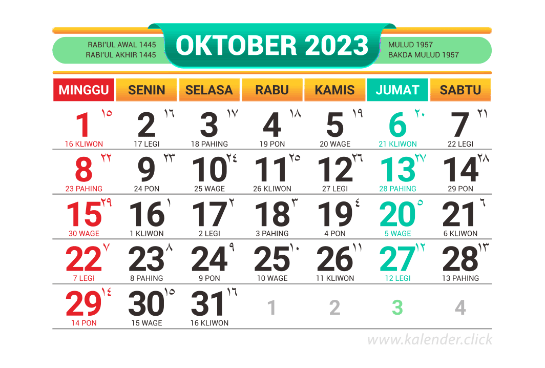 Download Kalender Oktober 2023