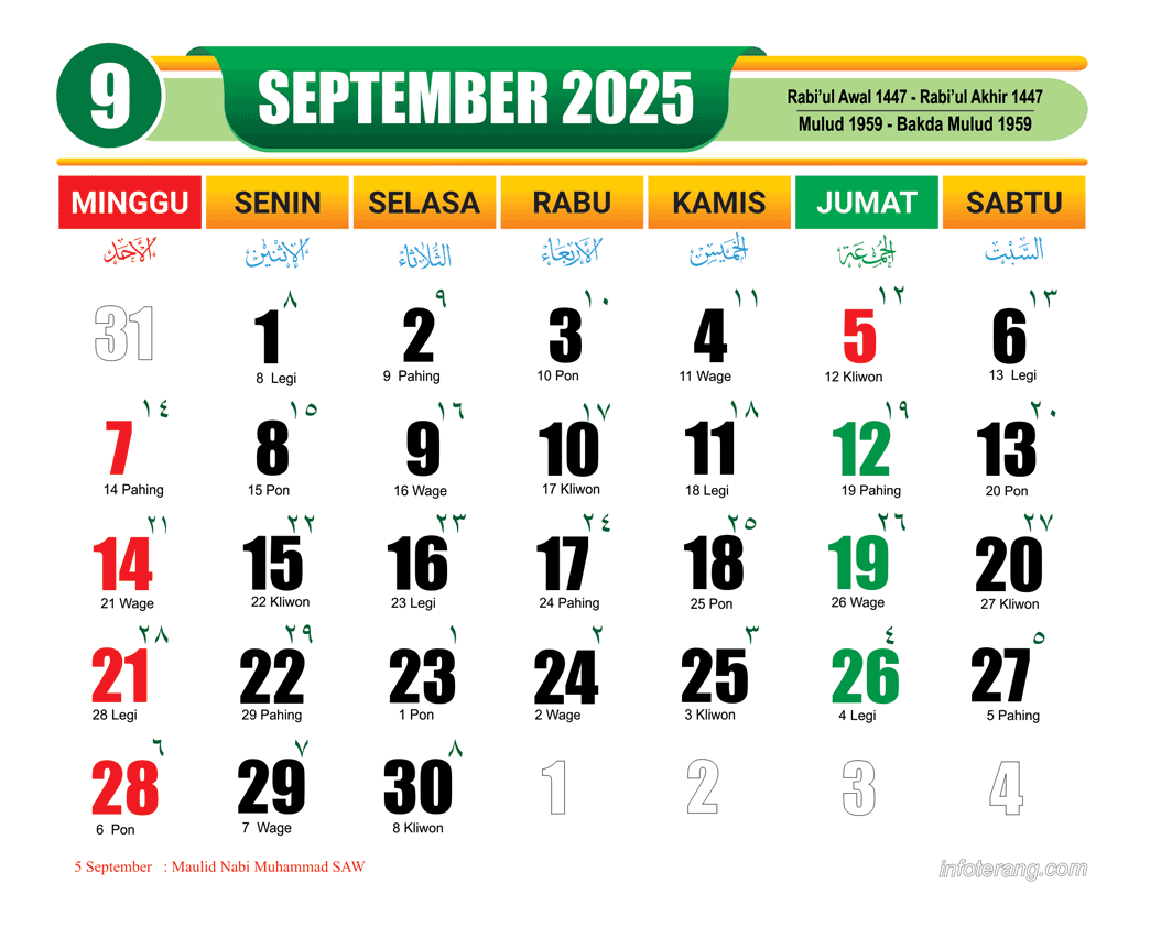 Download Kalender September 2025